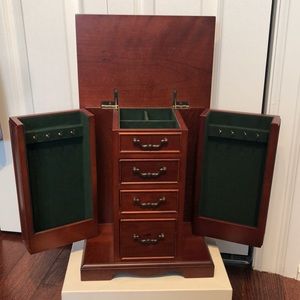Cherry wood jewelry chest